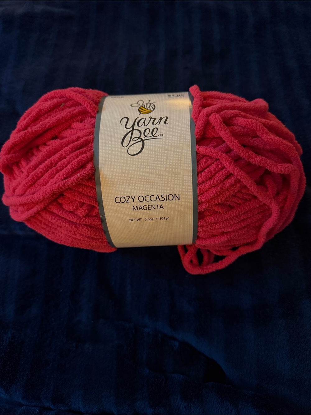 Yarn Bee Cozy Occasion Magenta Plush Yarn - Soft Chunky Fiber Art